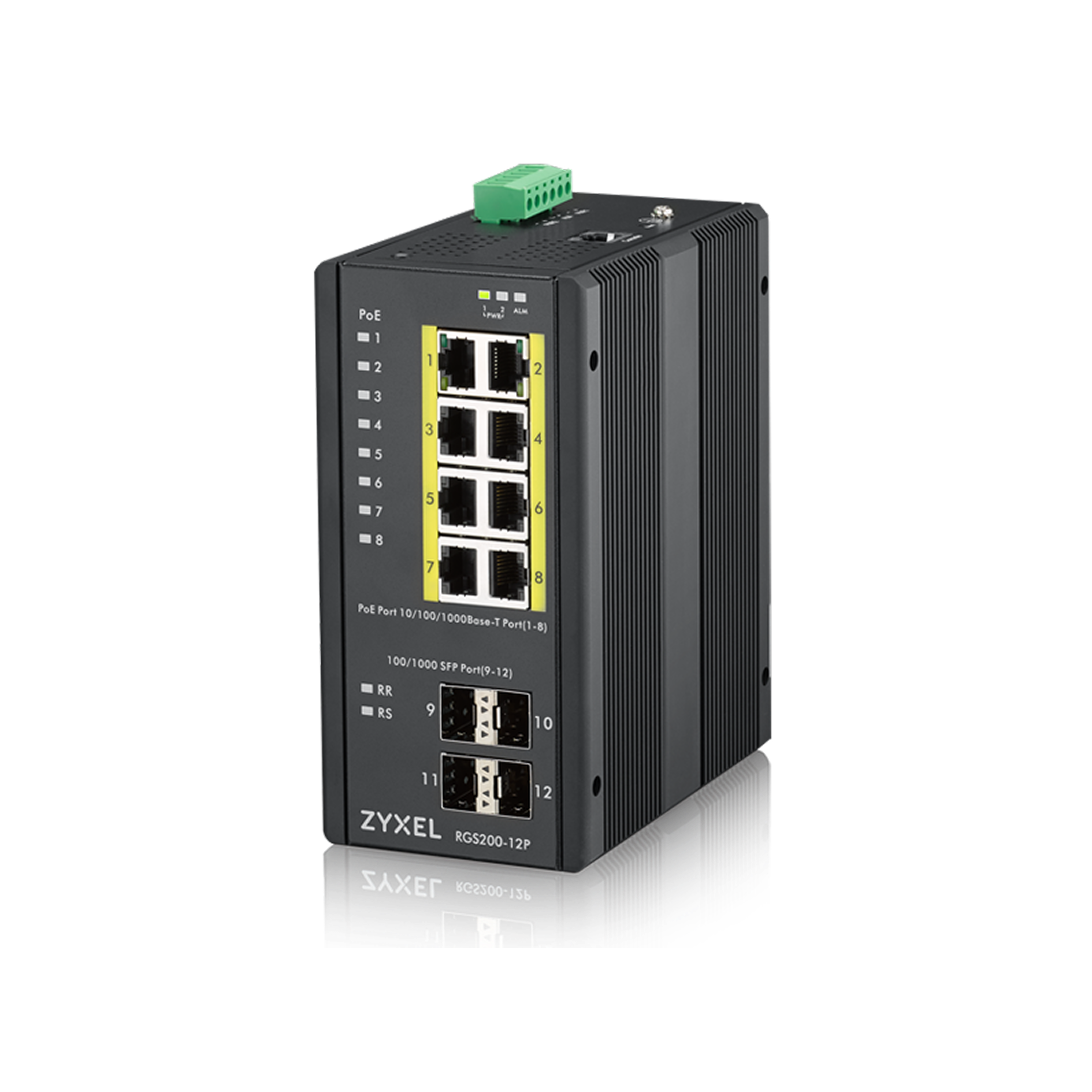 Zyxel RGS200-12P – 12-Port Gigabit Managed Industrial PoE Switch