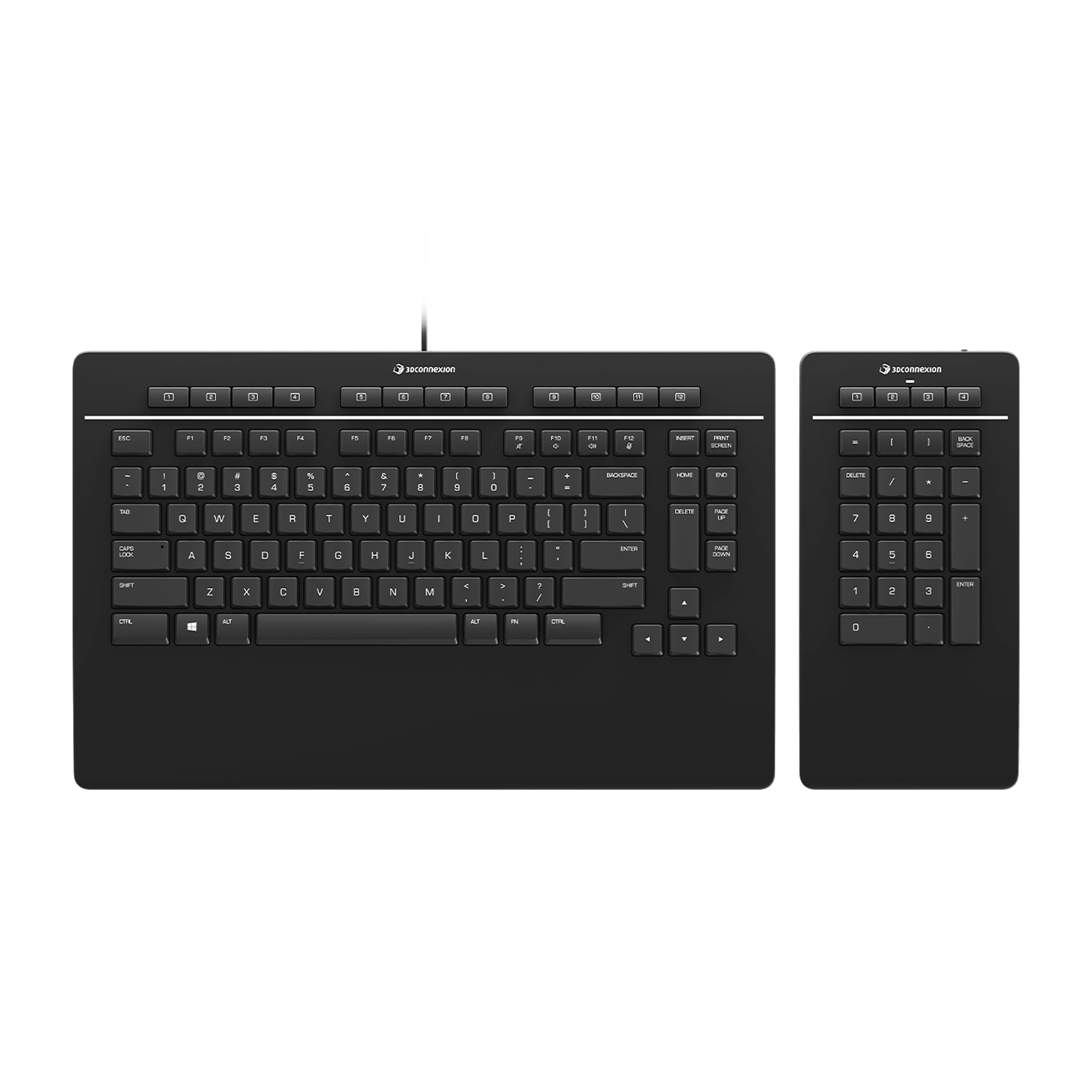 3Dconnexion Keyboard Pro with Numpad – Wireless/Wired, German Layout, Black