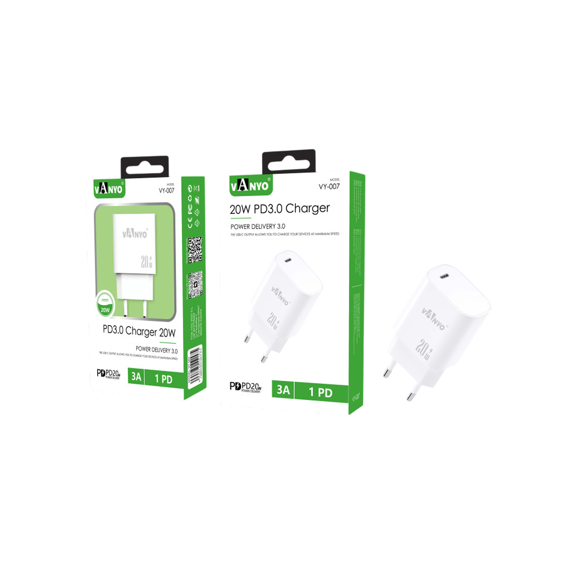 20W PD 3.0 Fast Charger – White