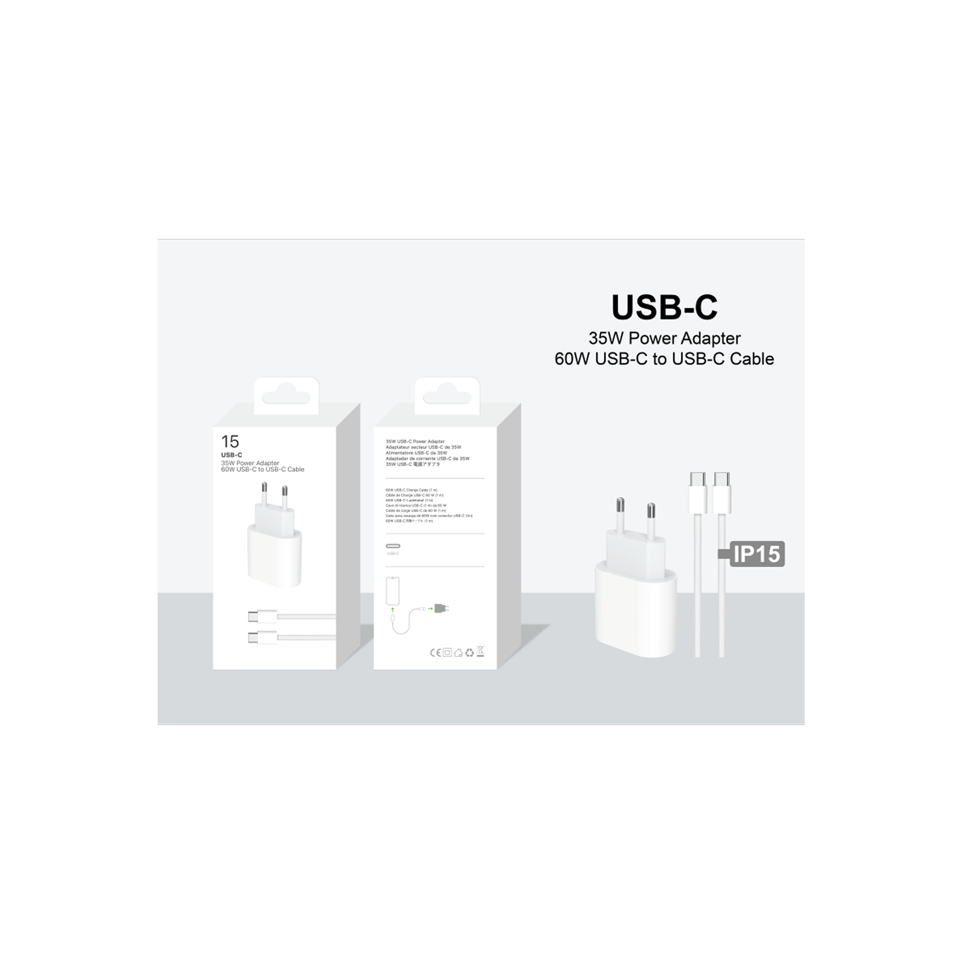 35W USB-C Charger for iPhone 15 (1M Cable)