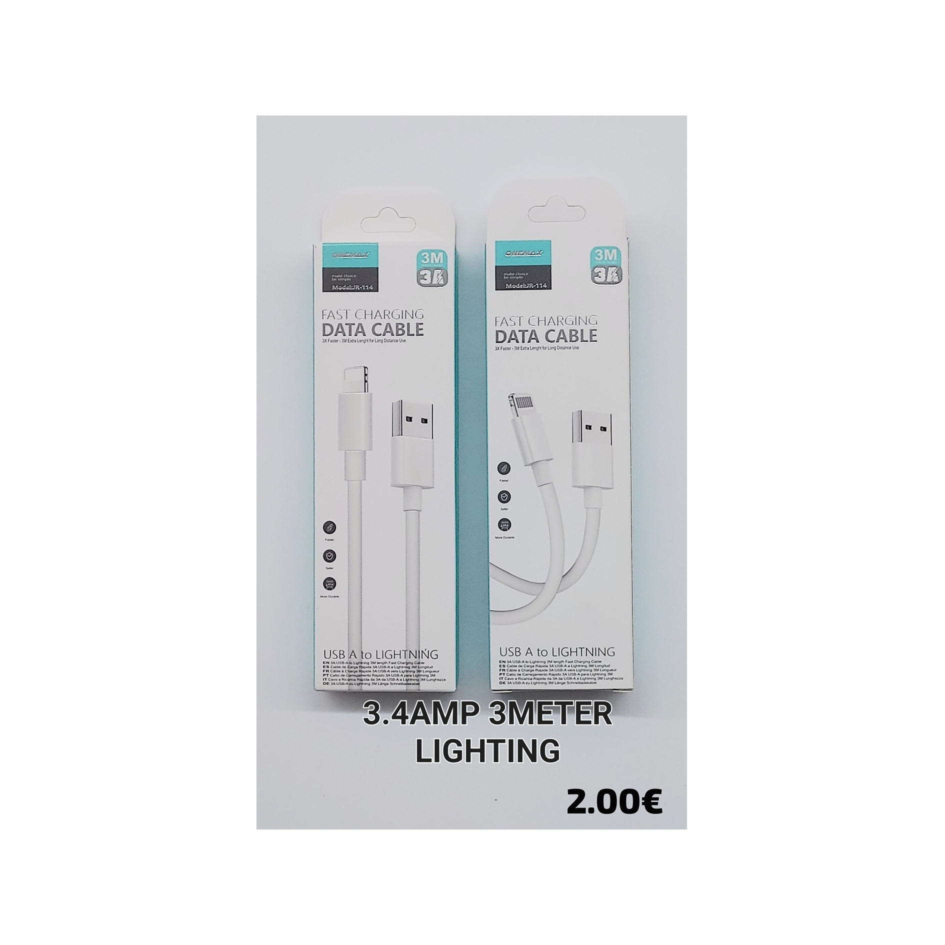 R-114 Lightning Cable 3M (3.4A)
